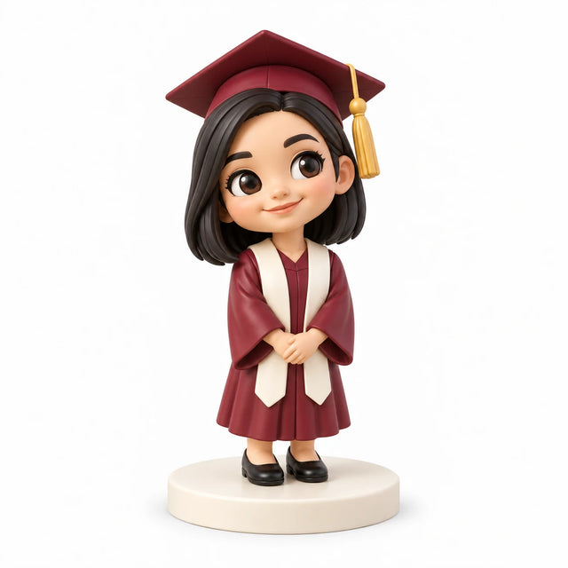 Hand-painted chibi figurine: Next Chapter Graduate, featuring one person on a white background.