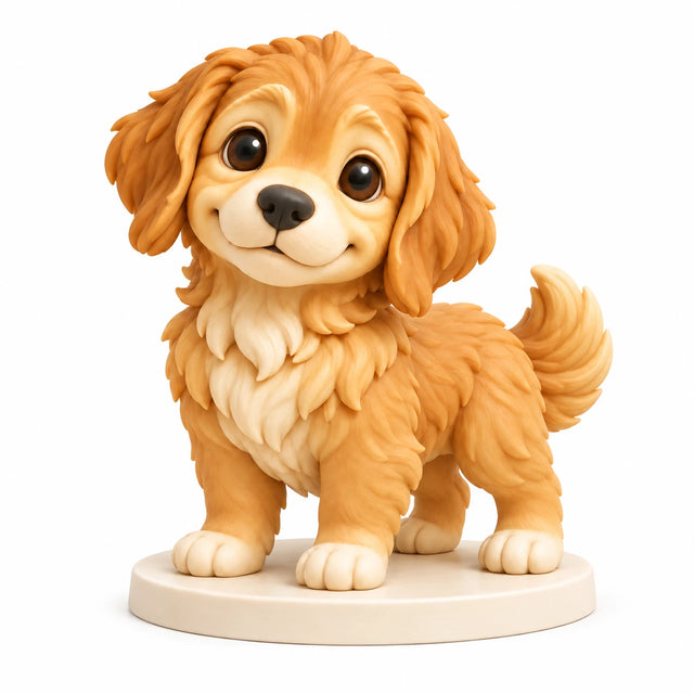 Hand-painted chibi figurine: Everyday Dog Companion, featuring one pet on a white background.