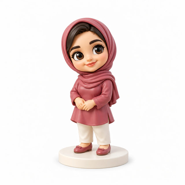 Hand-painted chibi figurine: Signature Style Portrait, featuring one person on a white background.