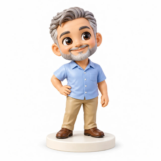 Hand-painted chibi figurine: New Chapter Retirement, featuring one person on a white background.