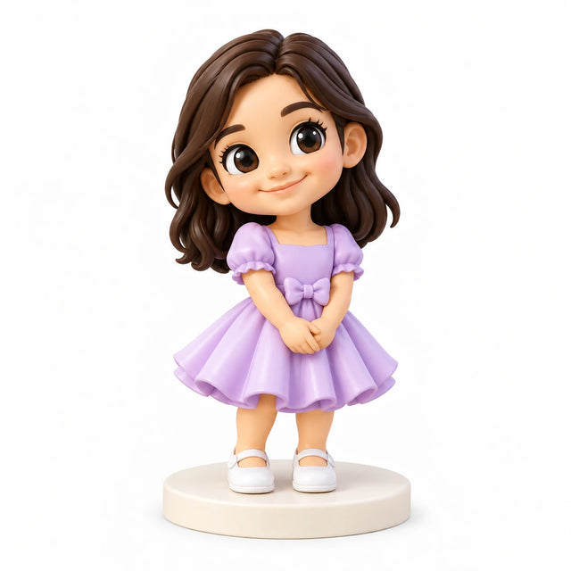Hand-painted chibi figurine: Little Birthday Star, featuring one person on a white background.