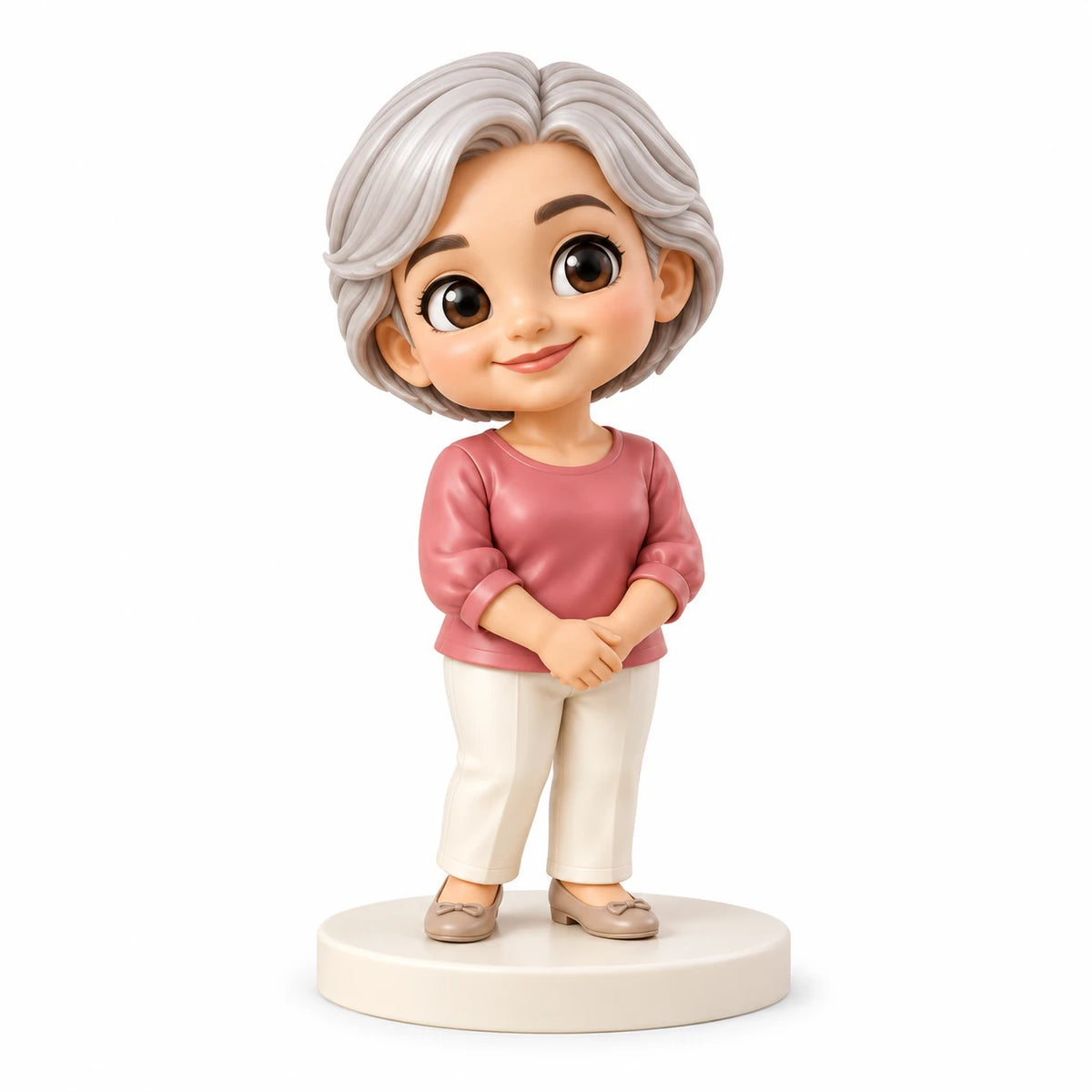 Hand-painted chibi figurine: Mum's Birthday Portrait, featuring one person on a white background.