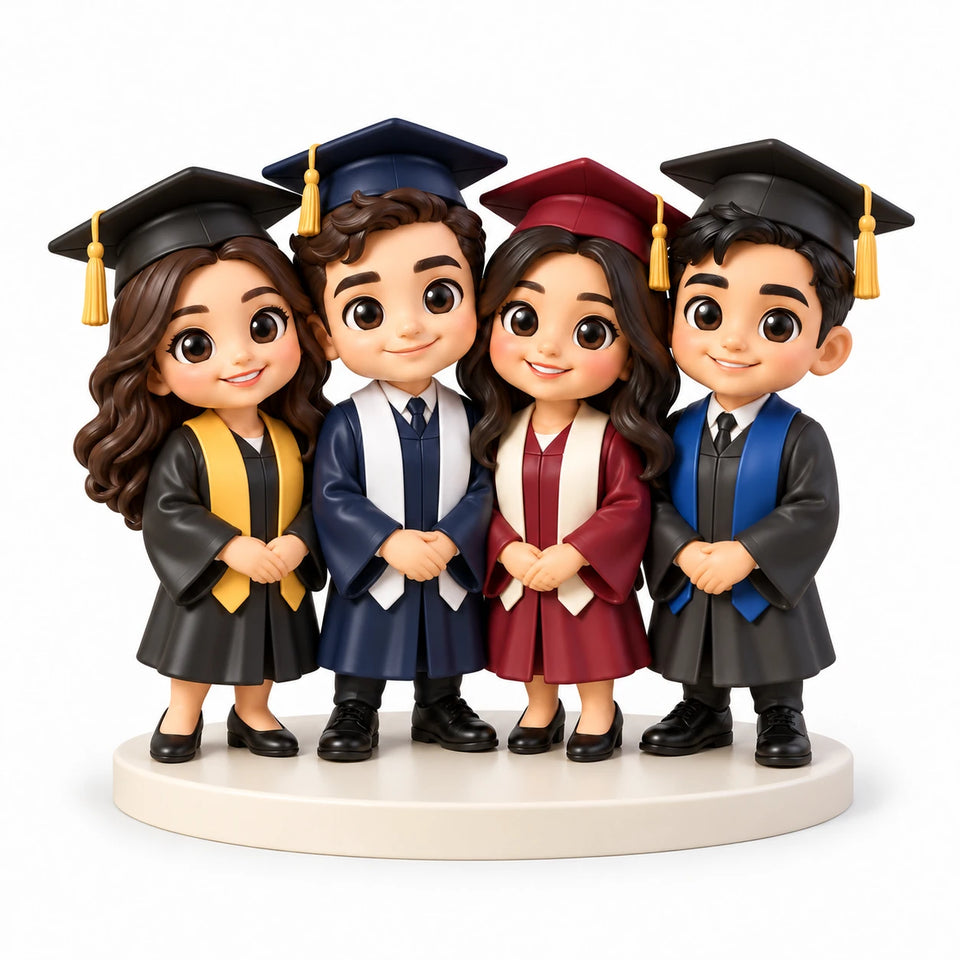 Custom Four Graduate Friends Figurine