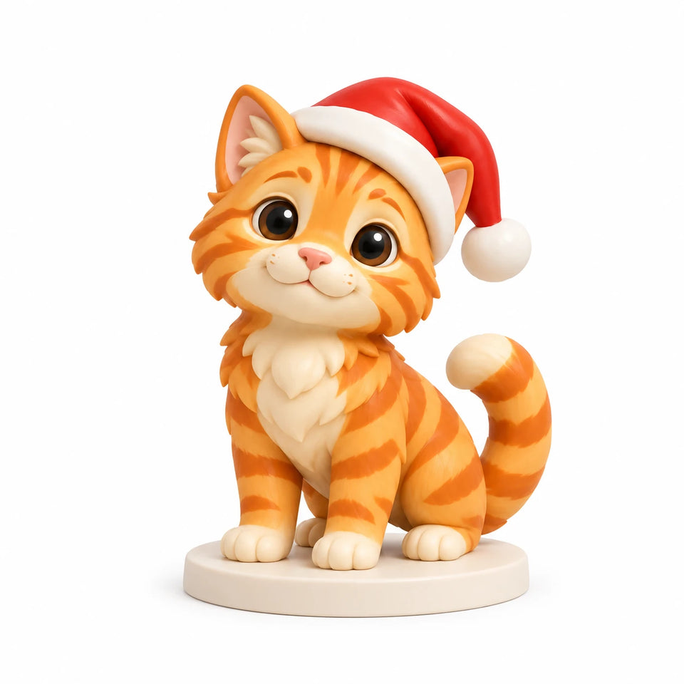 Custom Festive Cat Figurine