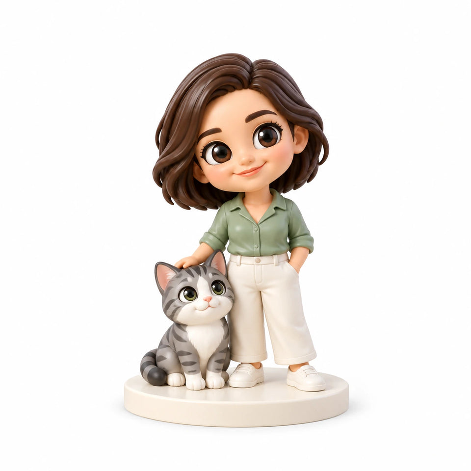 Custom Me and My Cat Figurine