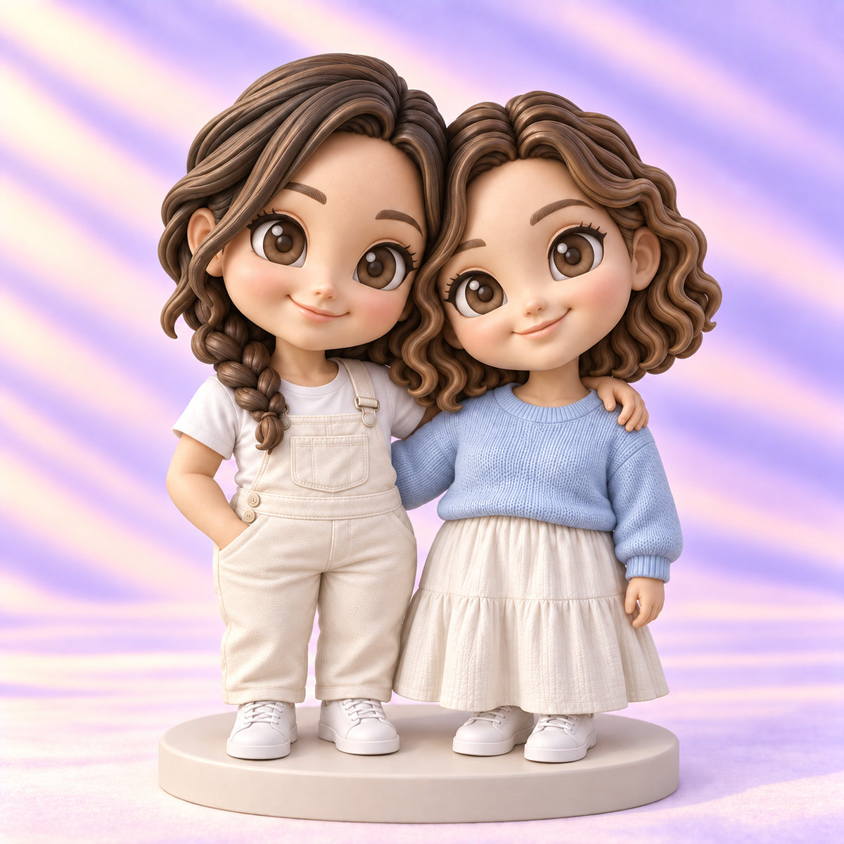 besties chibi figure hand-painted design illustration