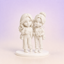 Gallery White finish visualization of two custom best-friend PictoMini figures