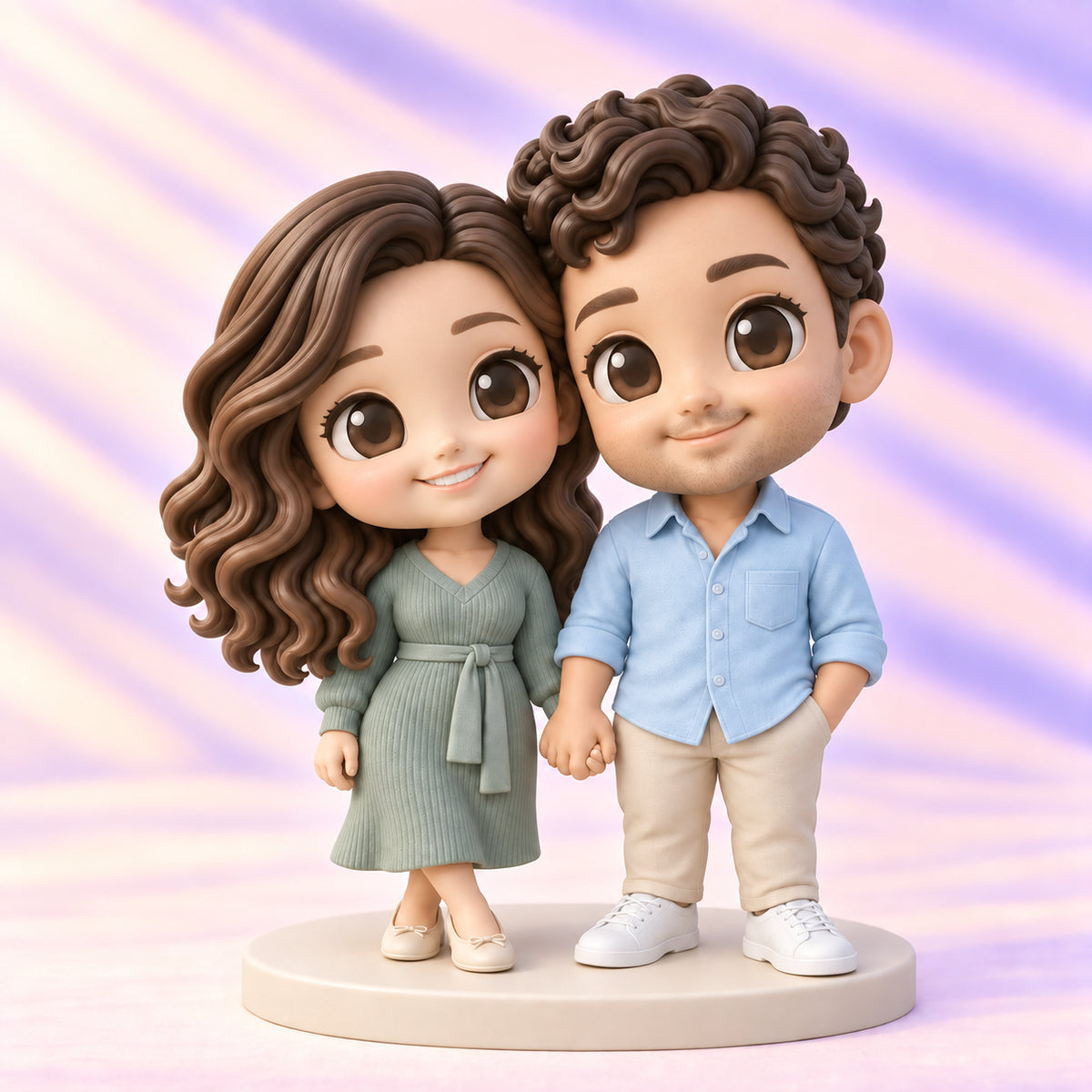 Hand-painted couple chibi