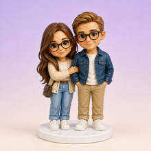 Hand-painted finish design visualization of a custom couple PictoMini figure set