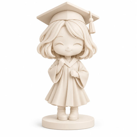 Custom graduation figurine — Gallery White