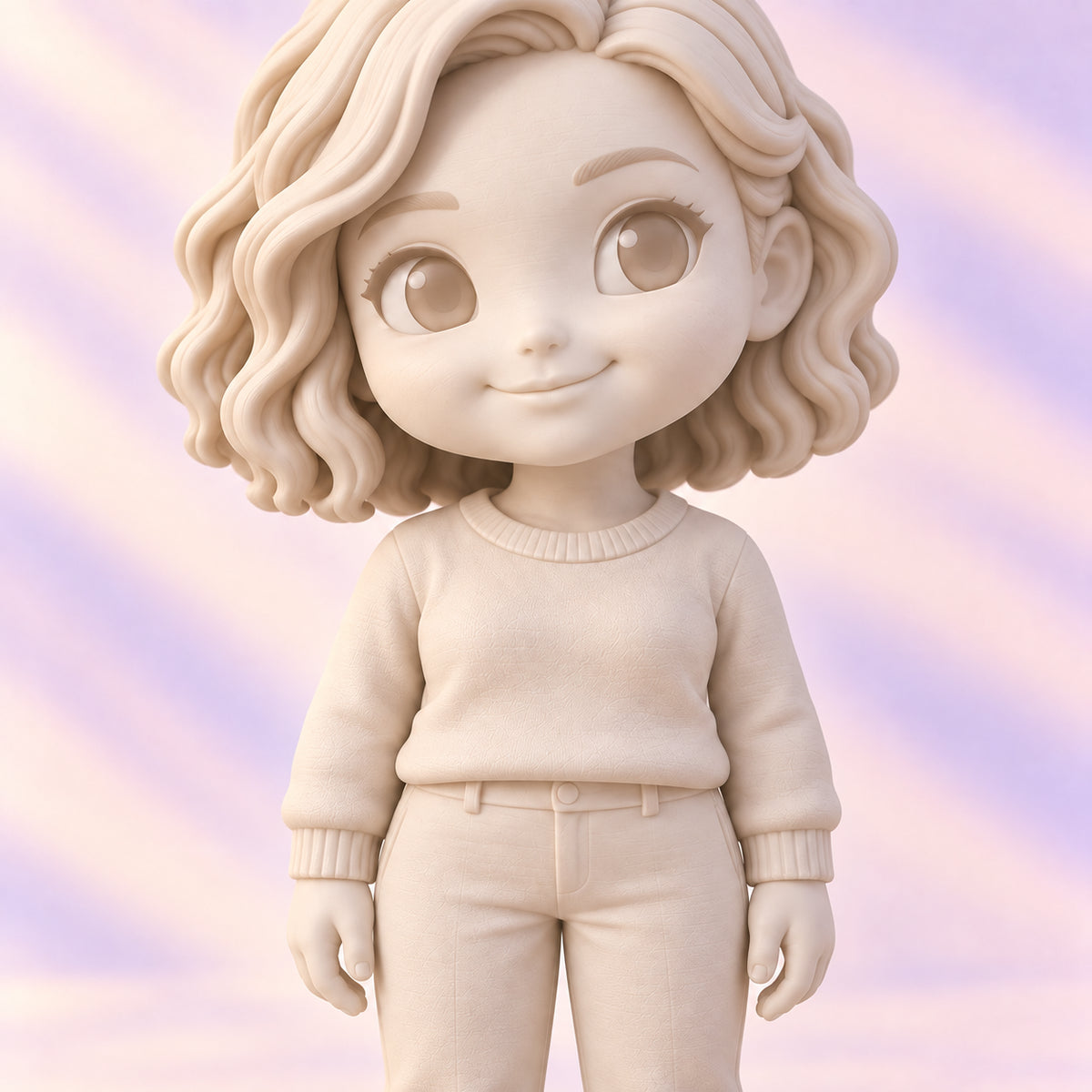 Modellierte Details einer Chibi-Figur in Gallery White