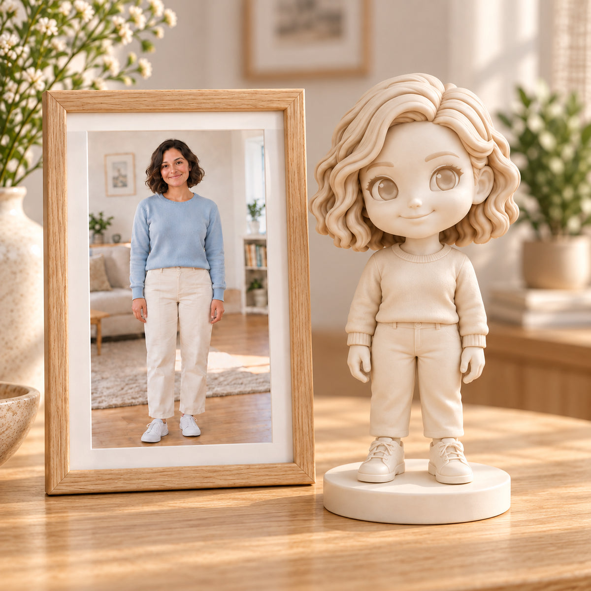 Personalisierte Figur in Gallery White mit dem passenden Referenzfoto