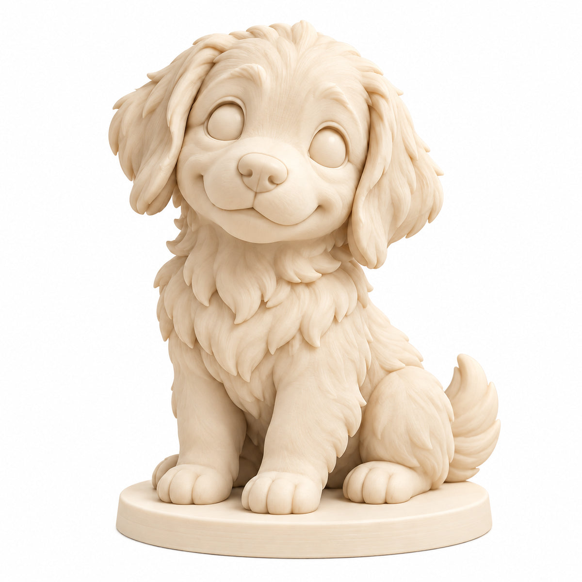 Gallery White single-pet figurine design illustration on a white background