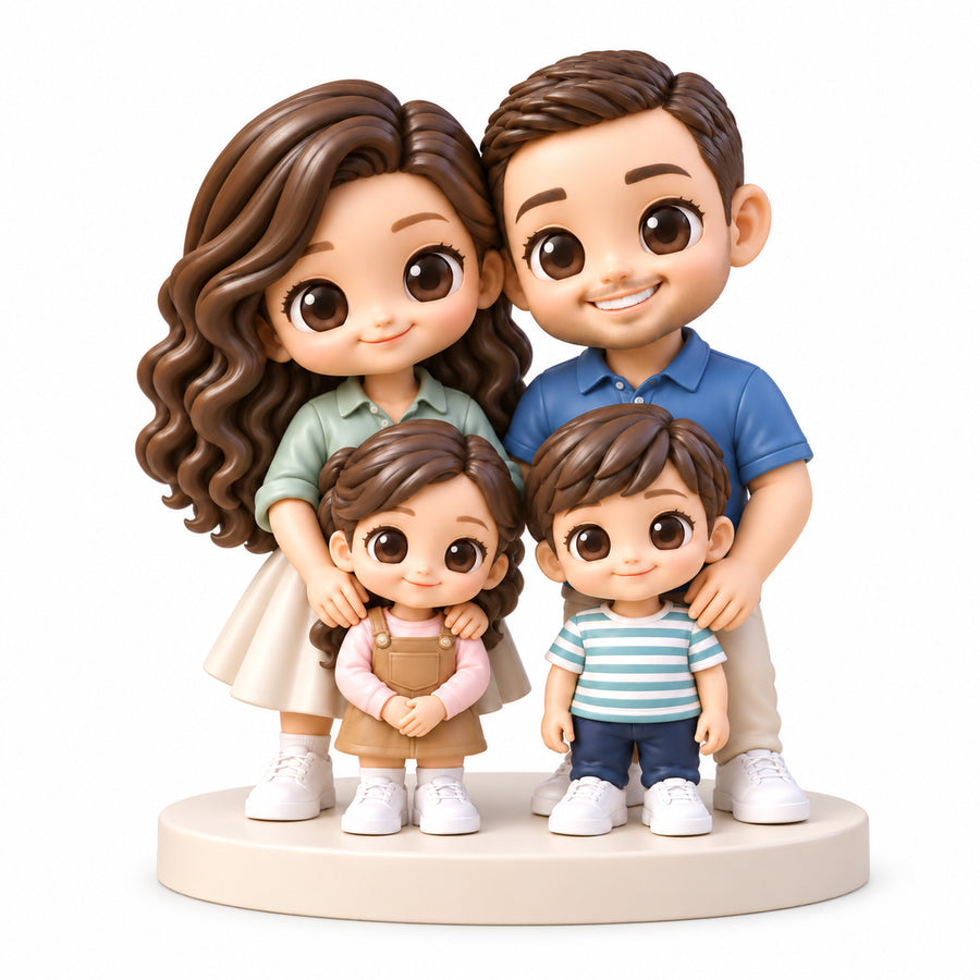 Custom family figurines — Hand-Painted