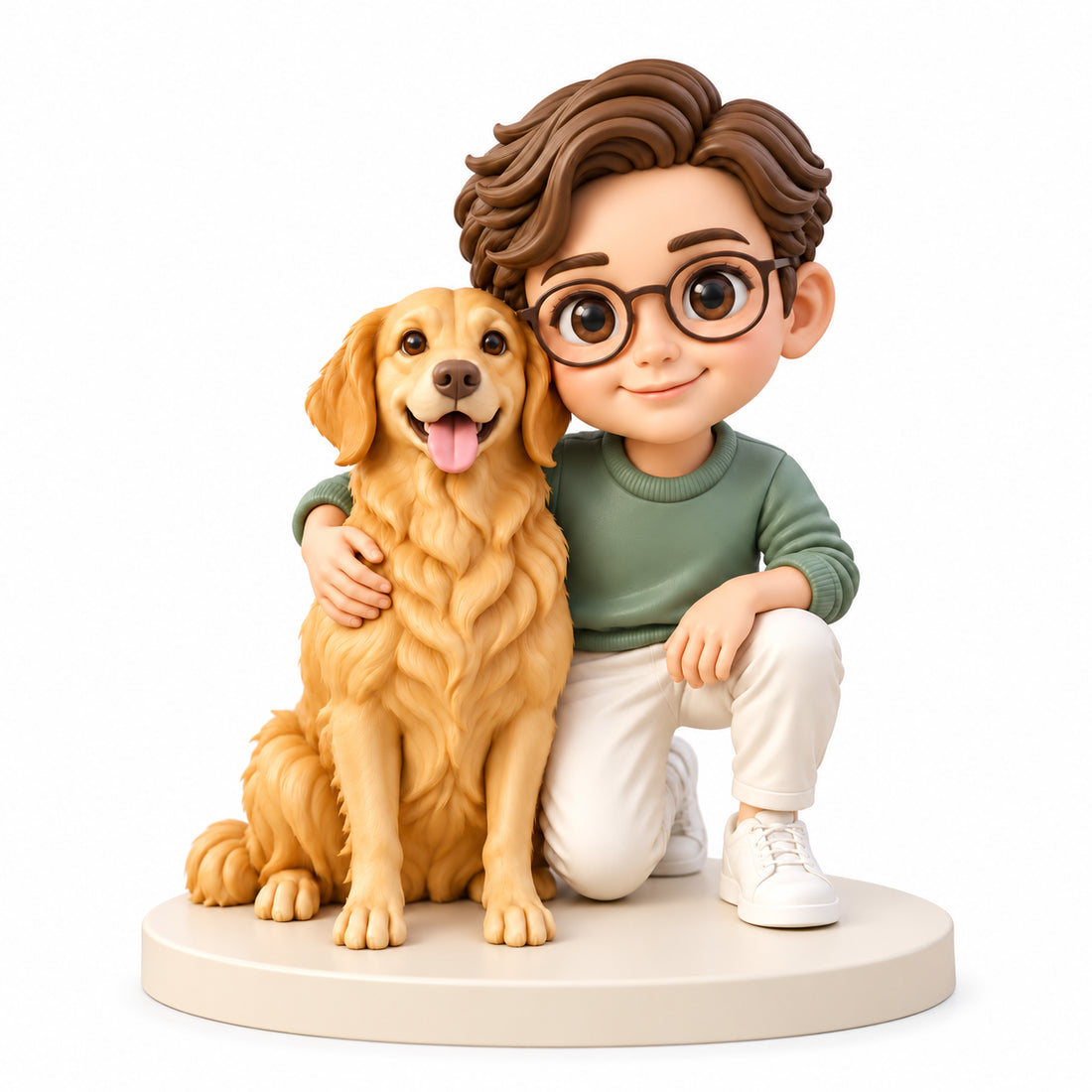 Custom person and pet figurines — Hand-Painted