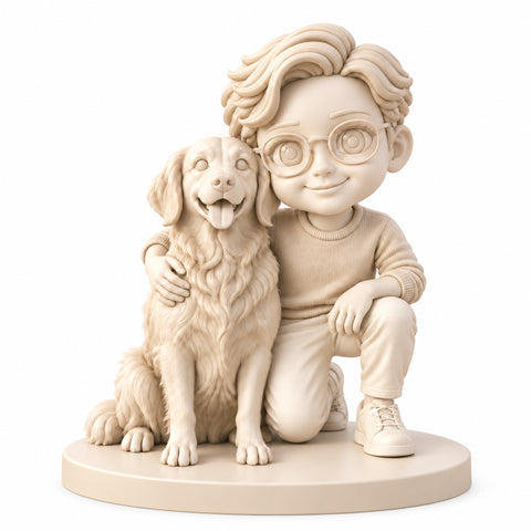 Custom person and pet figurines — Gallery White