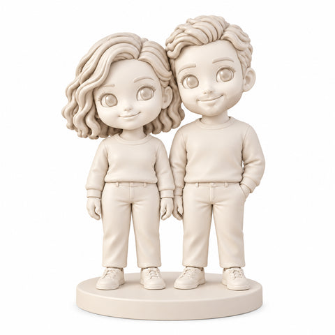 Custom two-person portrait figurines — Gallery White